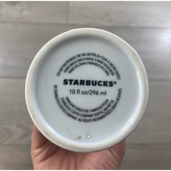 Starbucks 2017 Anniversary Crown Siren Mermaid White Tumbler Traveler Mug 10 Oz - Picture 5 of 9